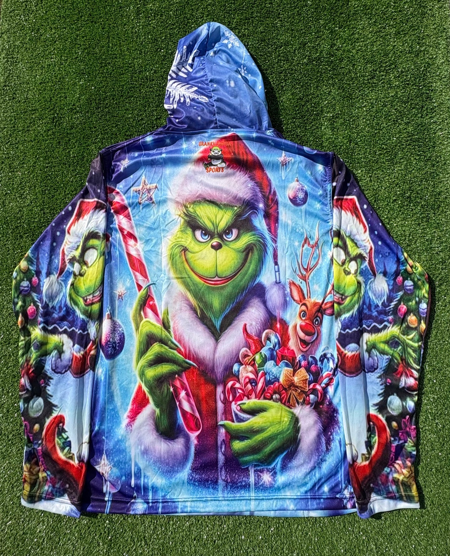 Merry Grinchmas Unisex Long Sleeve hooded Jersey