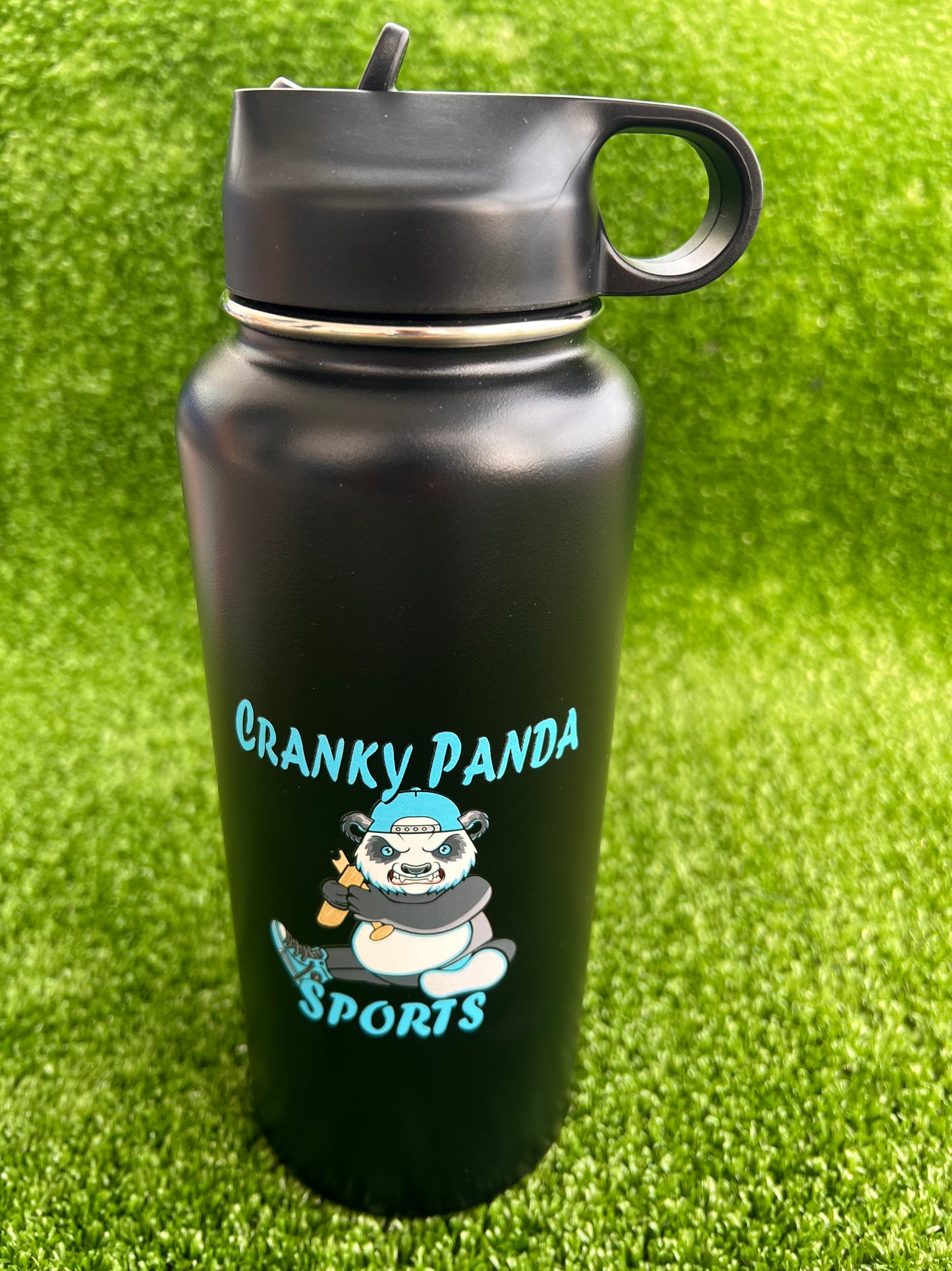 Black Premium Large Cranky Panda Tumbler