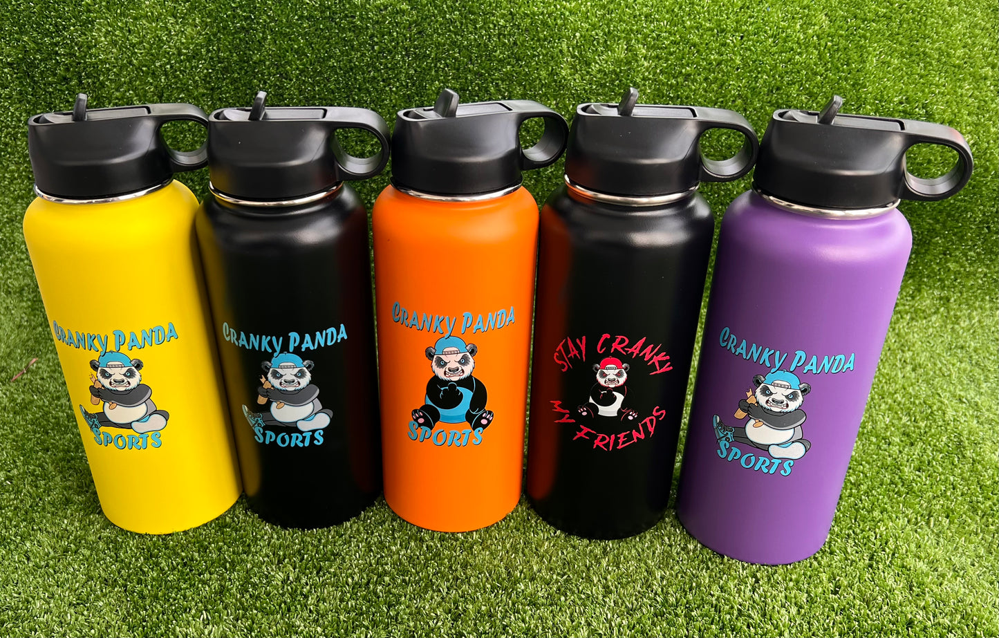 Black Premium Large Cranky Panda Tumbler