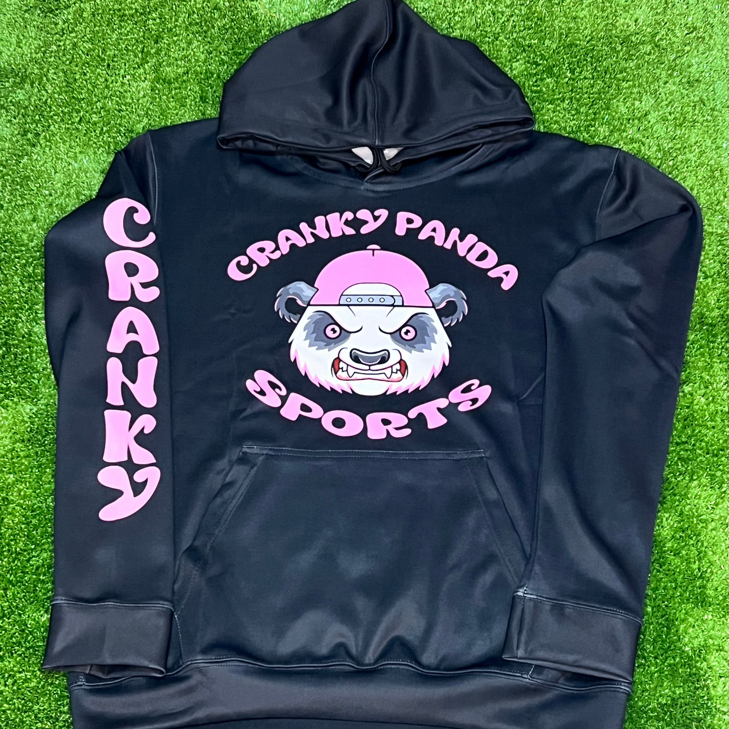Black and Pink Unisex Long Sleeve Scuba Hoodie