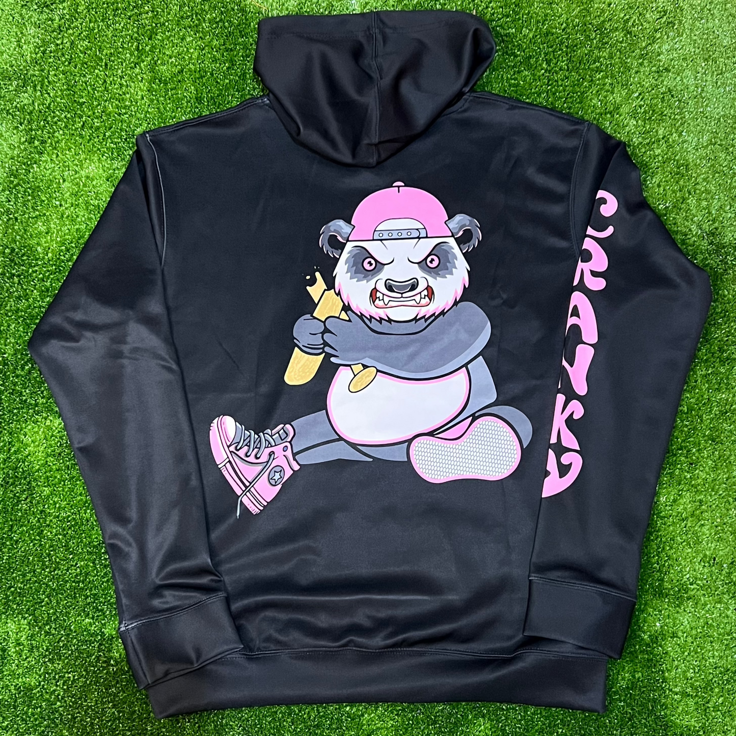 Black and Pink Unisex Long Sleeve Scuba Hoodie