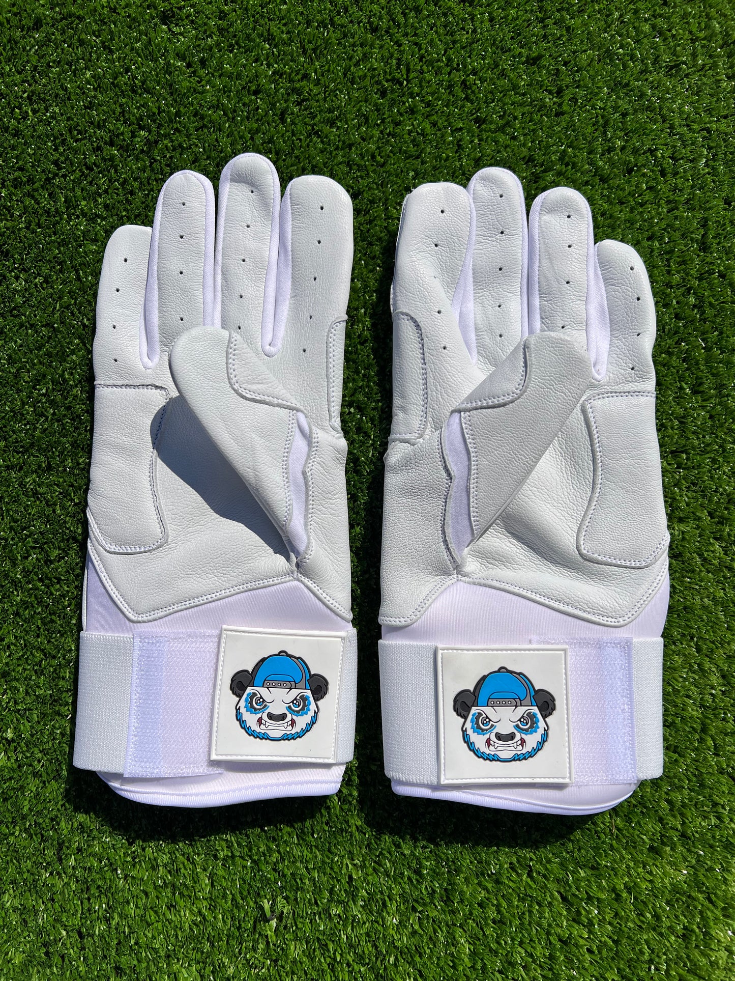 White Wide Cuff Batting Gloves