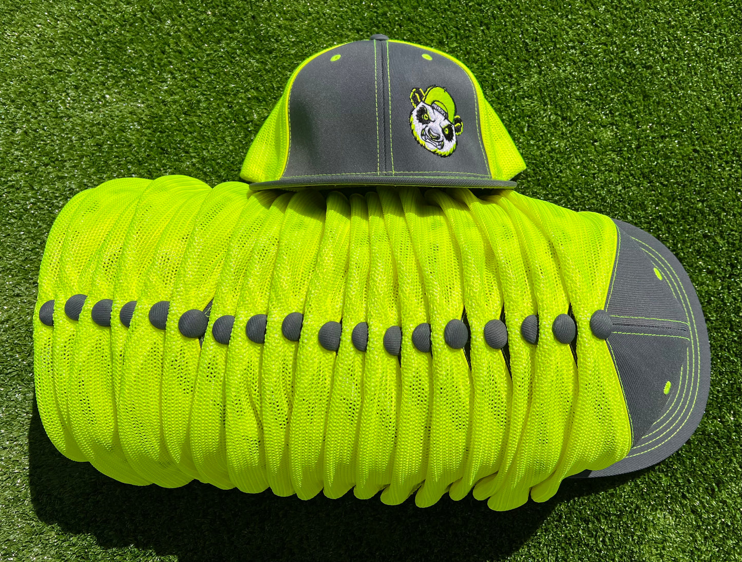 Gray and Neon Yellow Fitted Hat