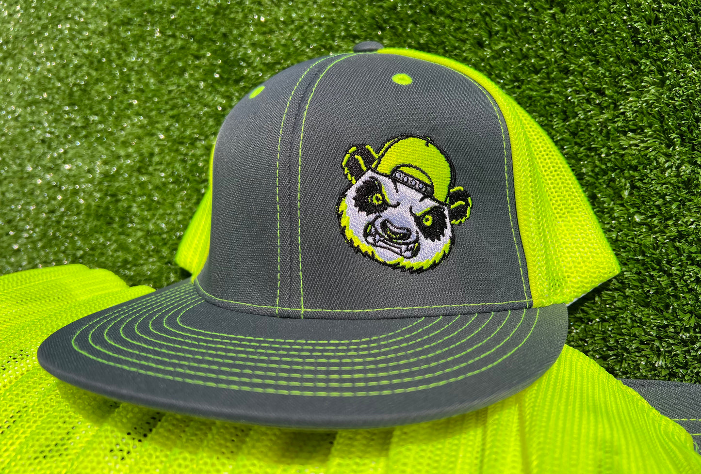 Gray and Neon Yellow Fitted Hat