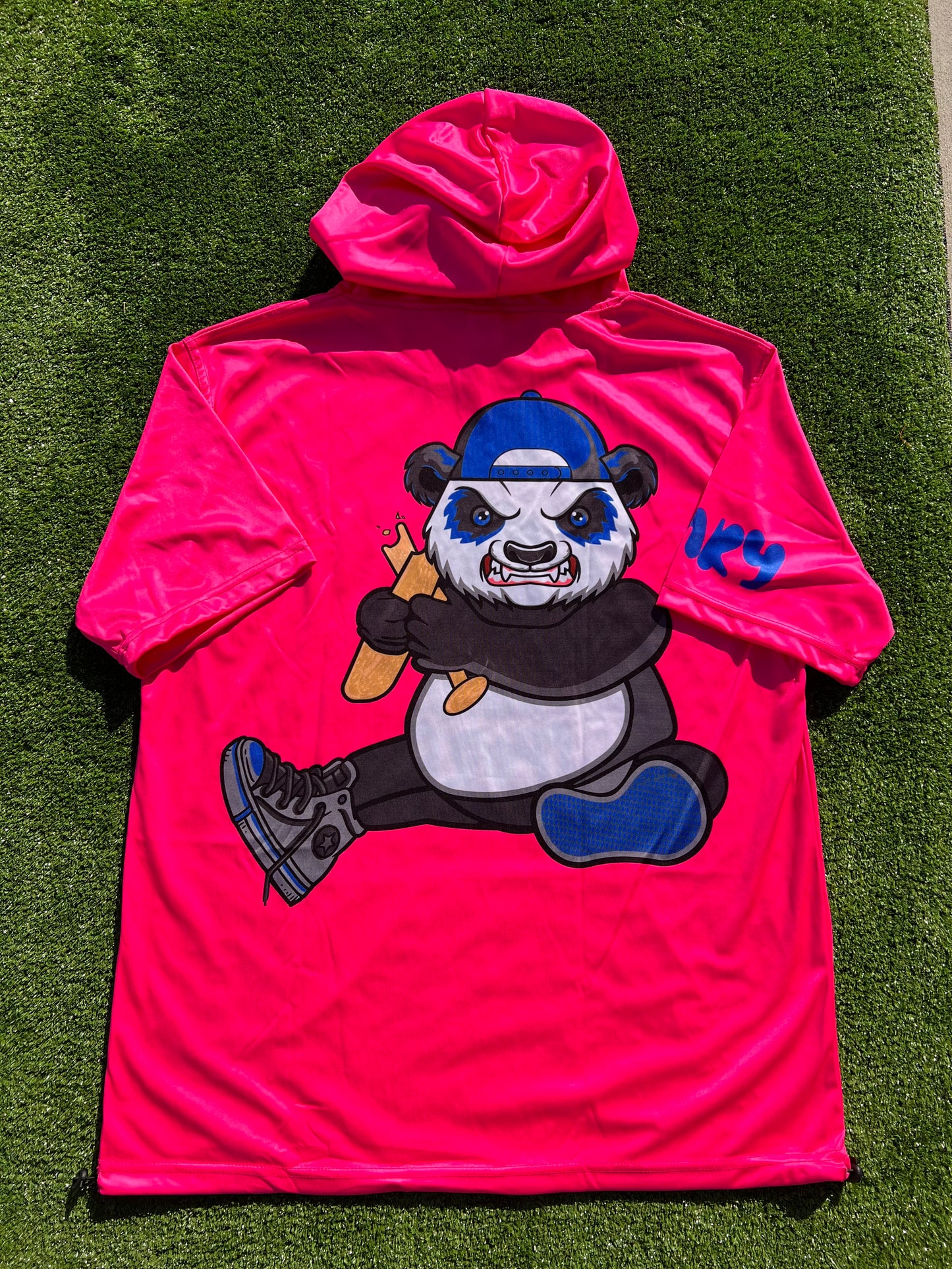 Hot Pink Short Sleeve Hoodie
