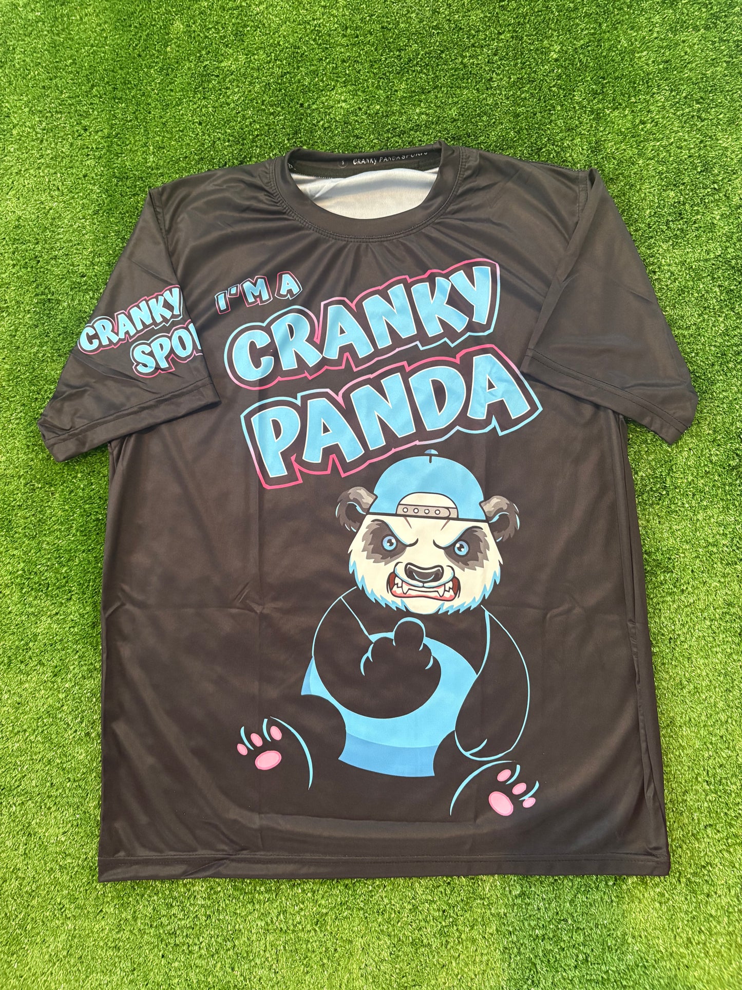 Black I’m A Cranky Panda Unisex Softball Jersey