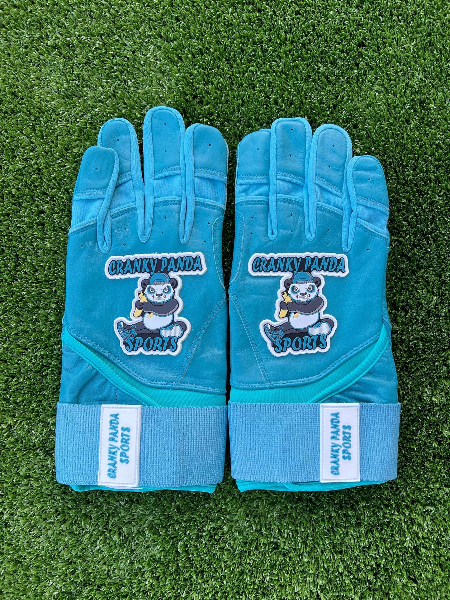 Teal Blue Wide Cuff Batting Gloves