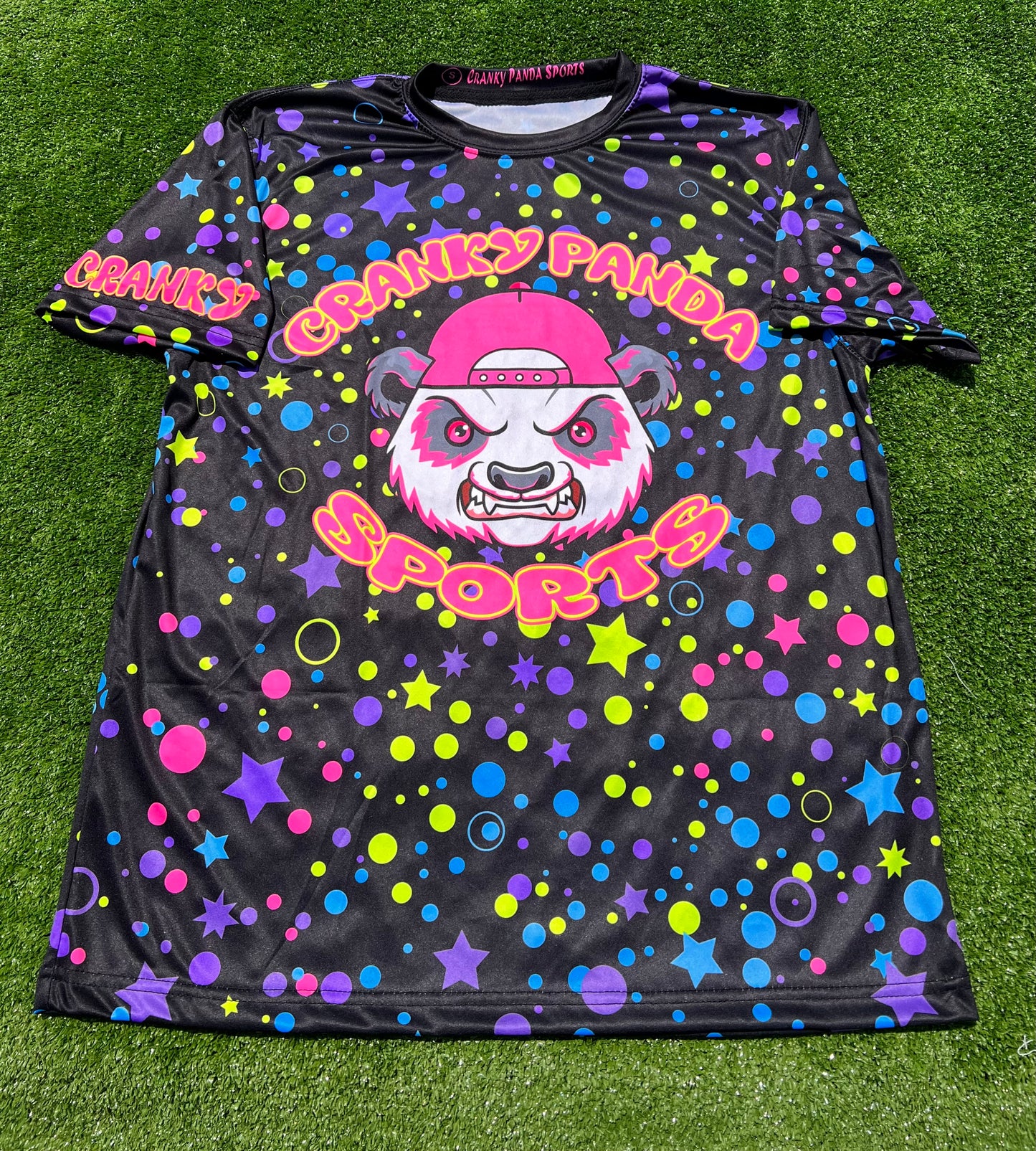 Black & Neon Cosmic Stars Unisex Softball Jersey