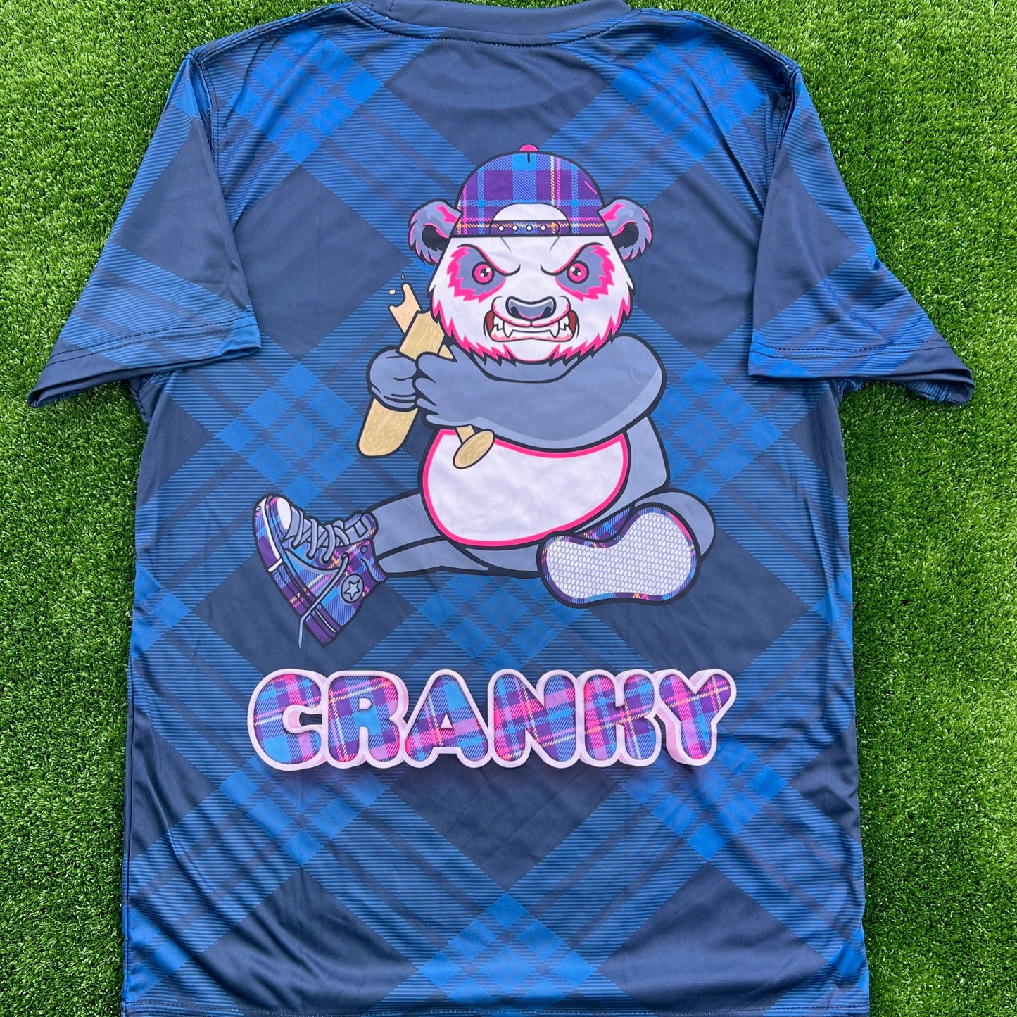 Navy Blue/ Blue Plaid Unisex Softball Jersey