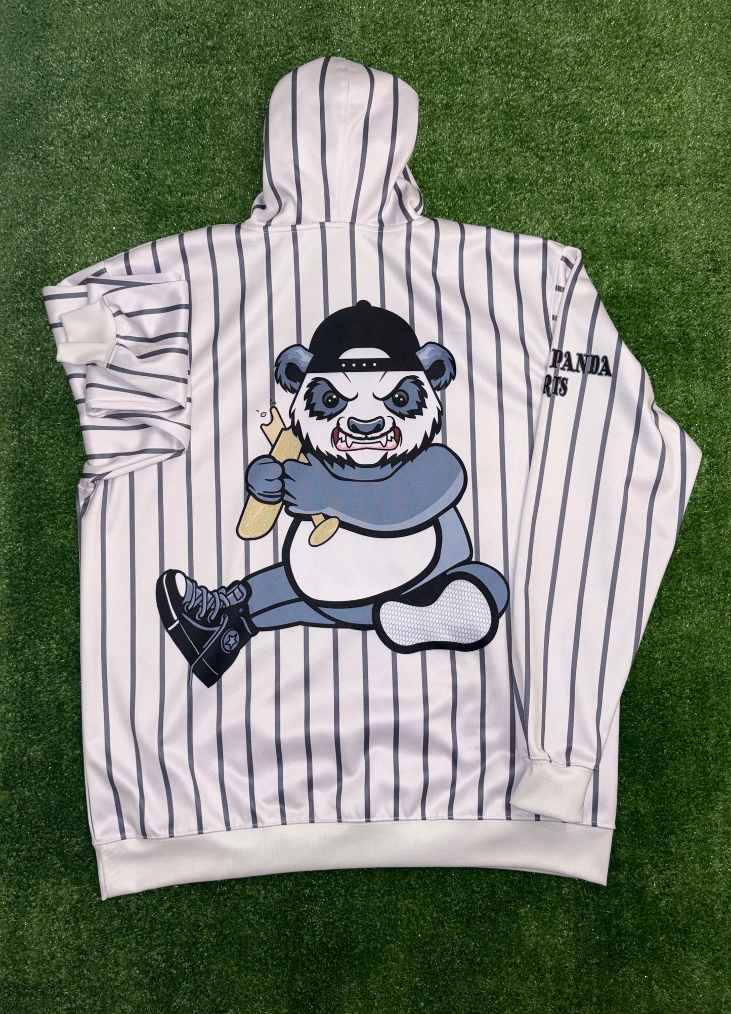 White Pinstripe Hoodie