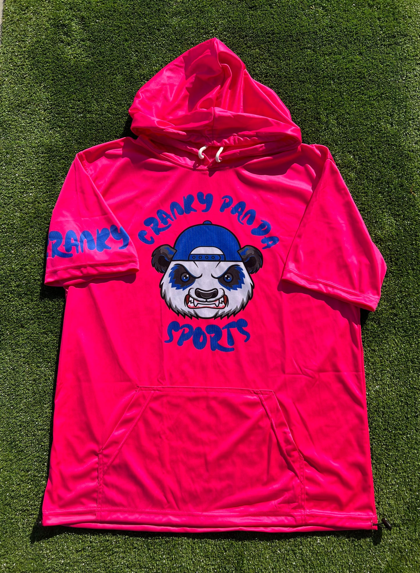 Hot Pink Short Sleeve Hoodie