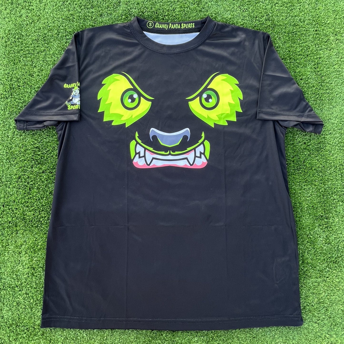 Black with Green Eyes Unisex Softball Jersey
