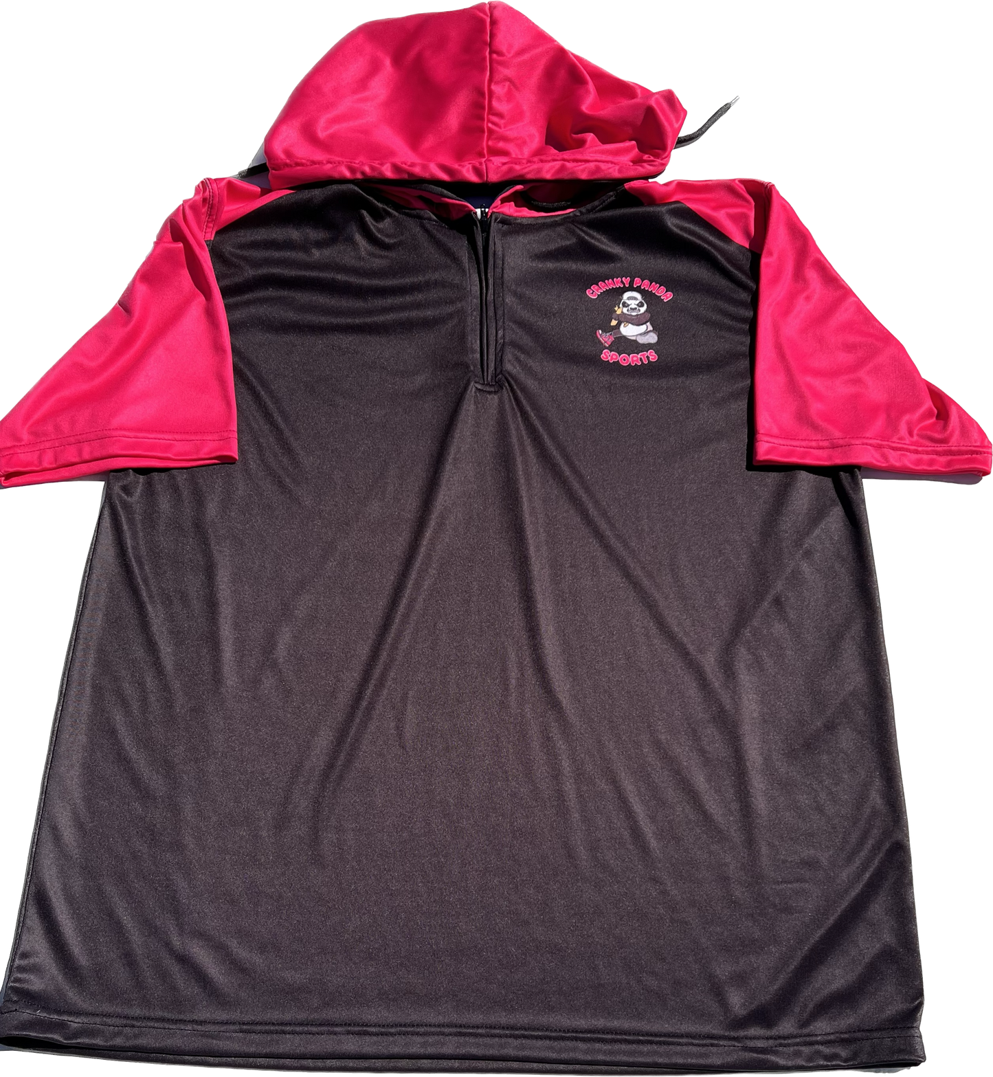 Black and Pink Short Sleeve Hoodie
