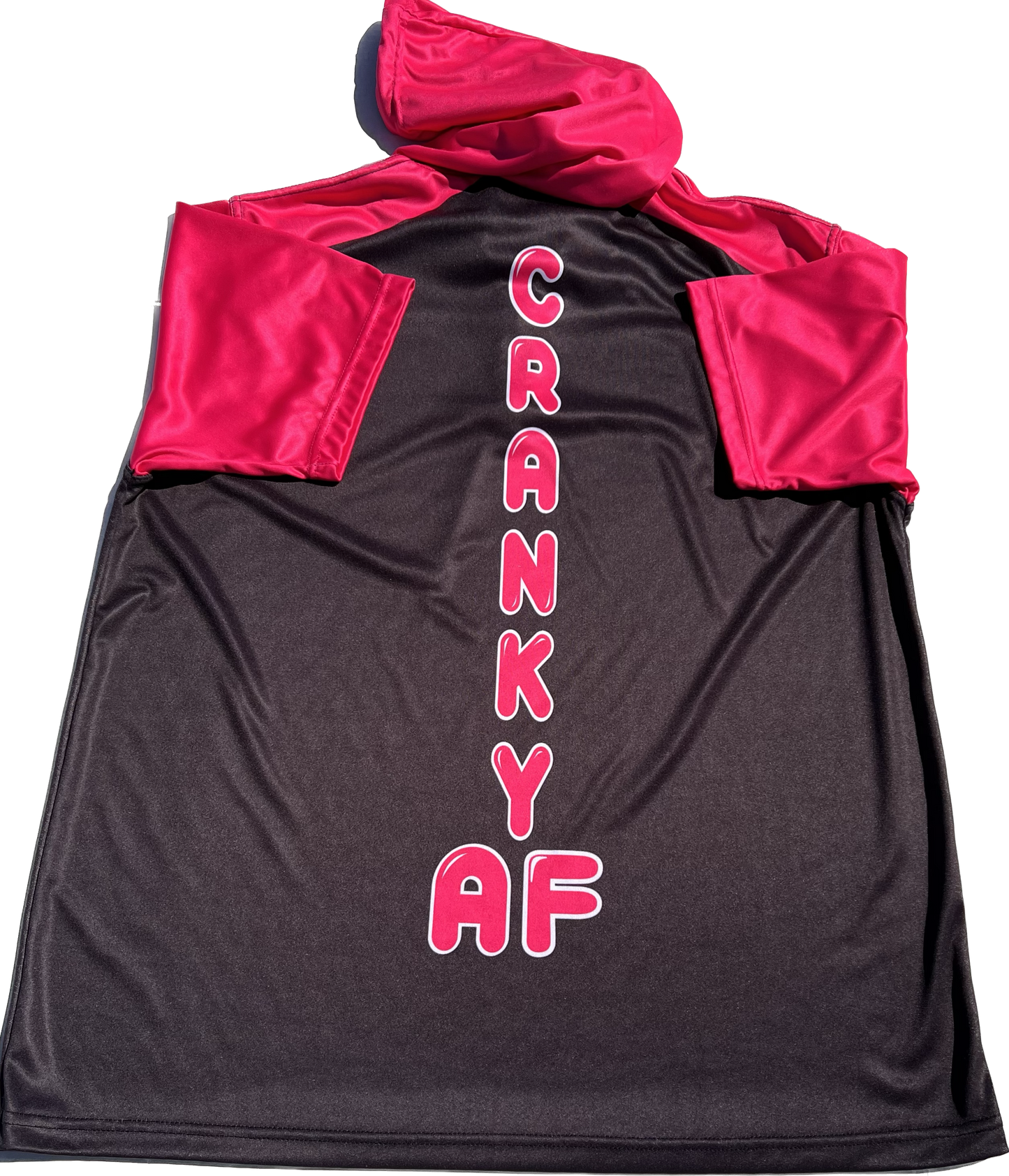 Black and Pink Short Sleeve Hoodie