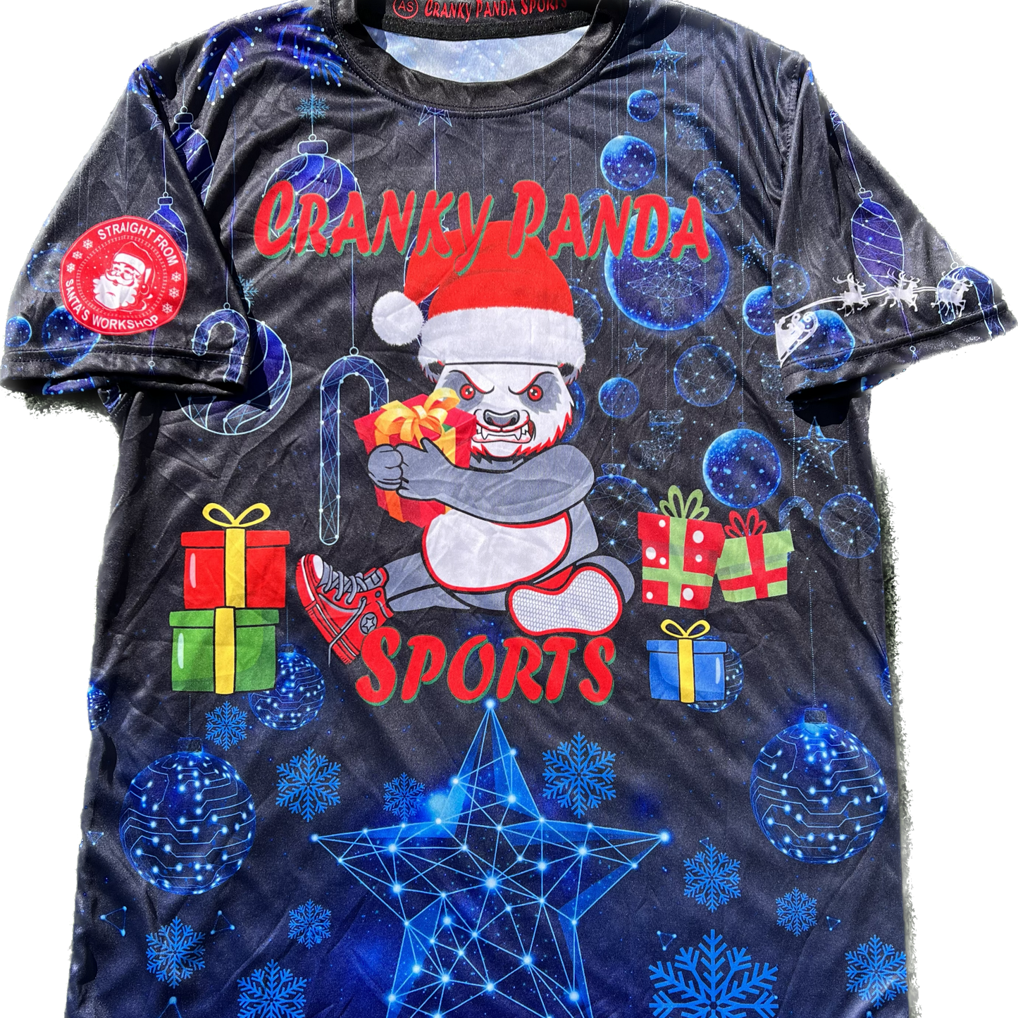 christmas santa cranky panda sports lightweight jersey