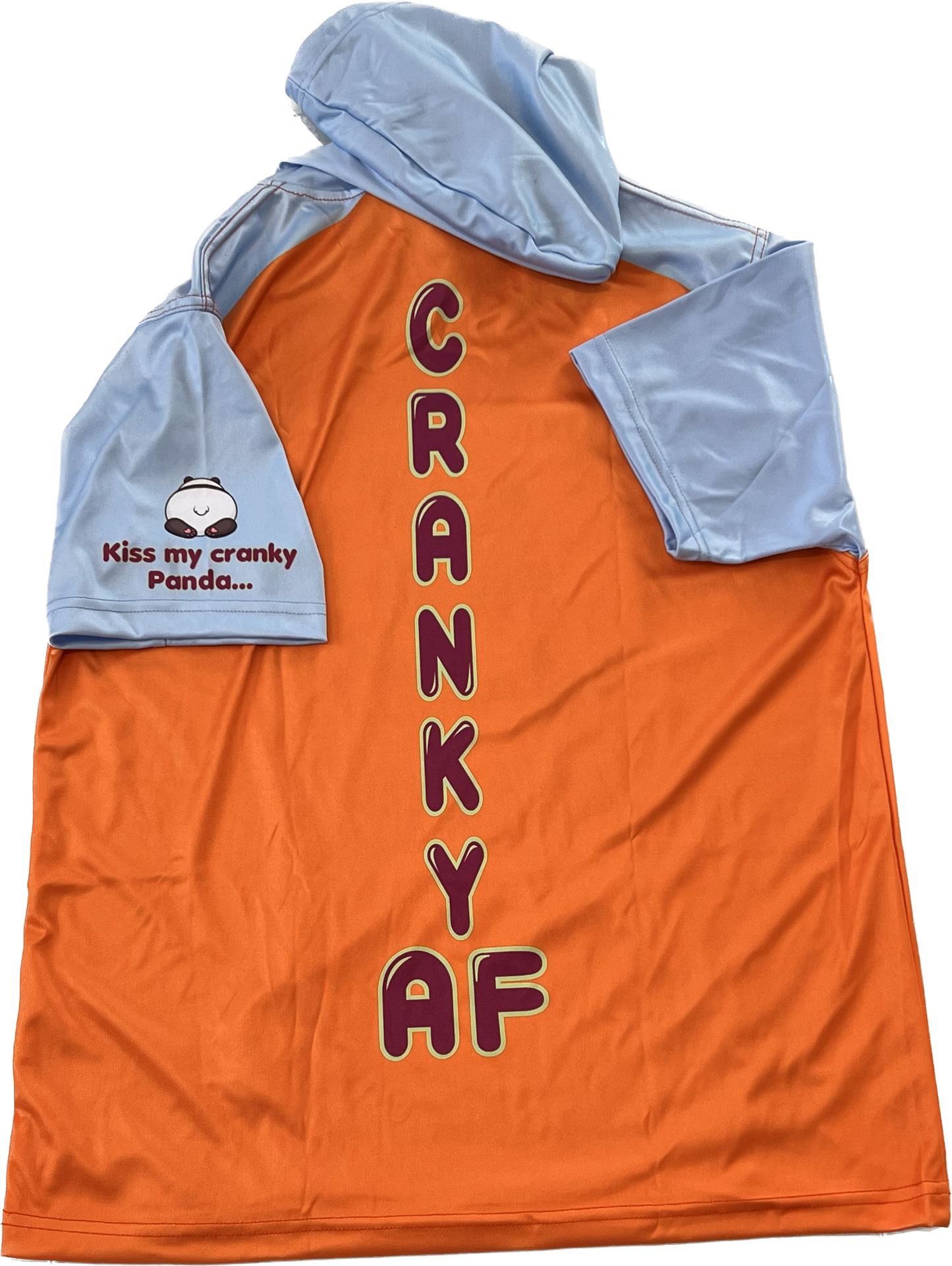 Orange and Baby Blue Short Sleeve Hoodie