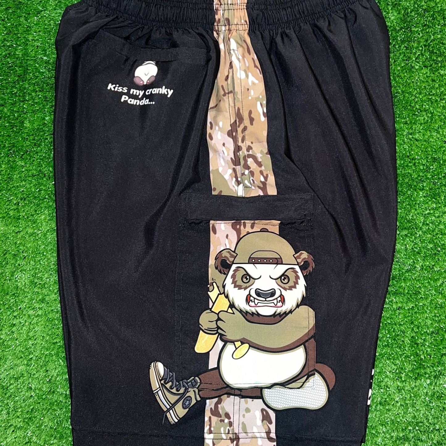 digital camo shorts cranky panda sports