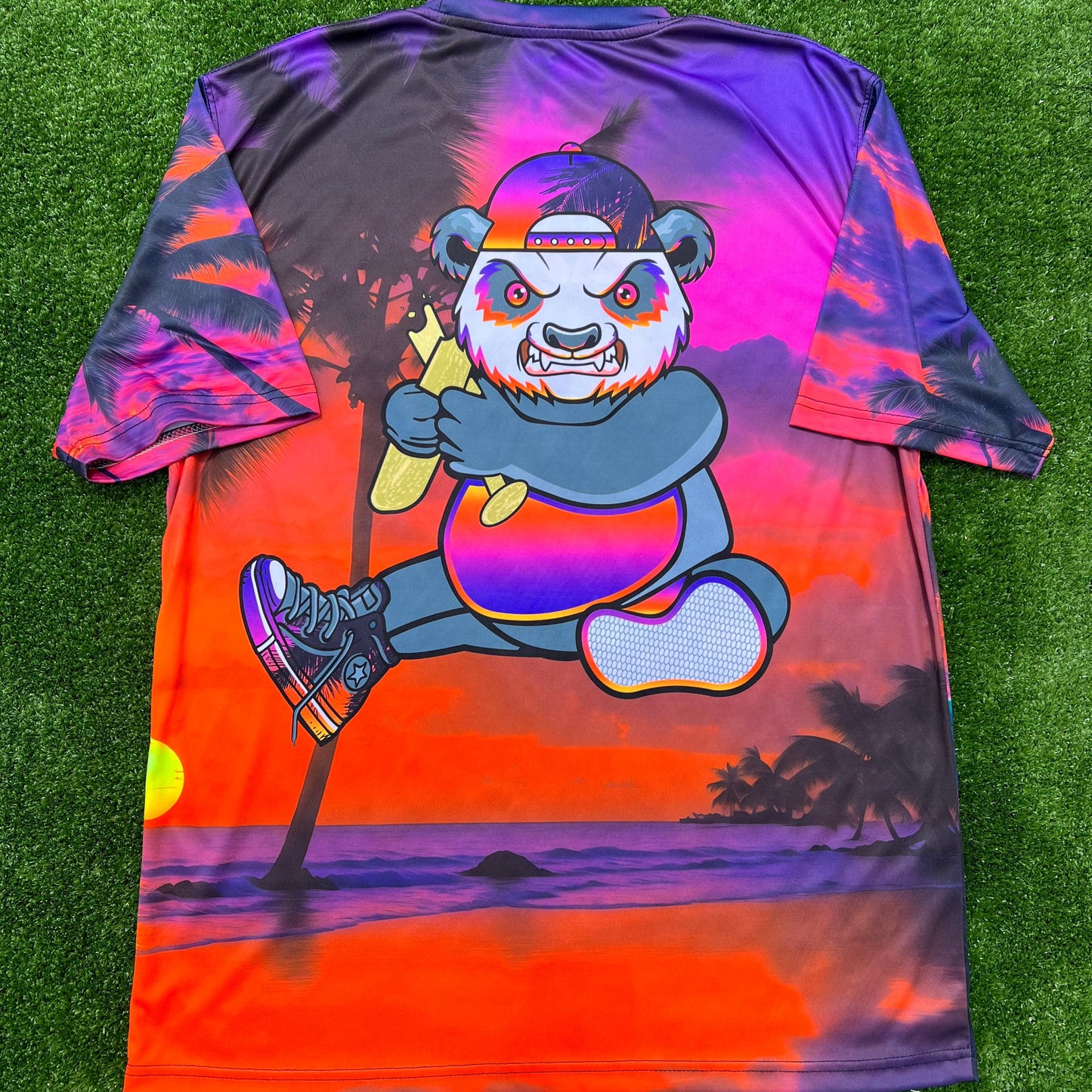 Cranky Panda Sunset Softball Unisex Jersey