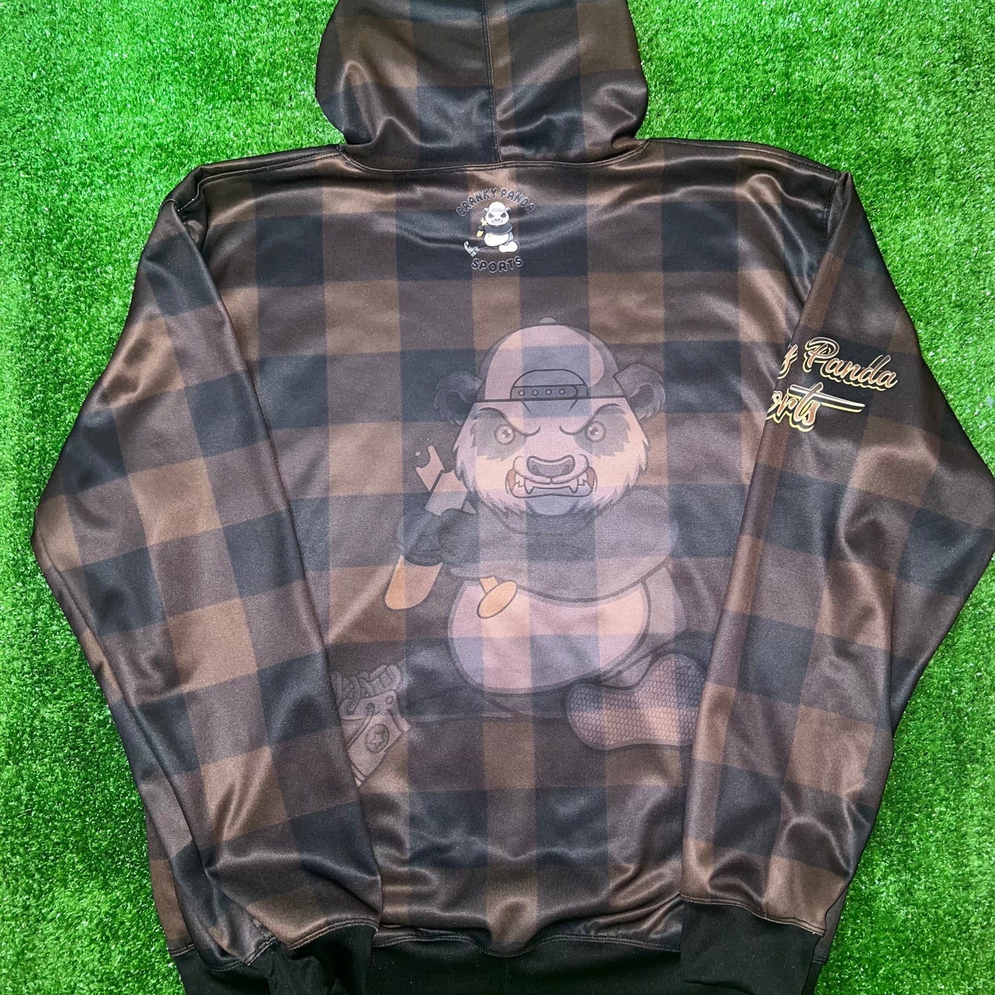 Brown Plaid Unisex Fleece Hoodie