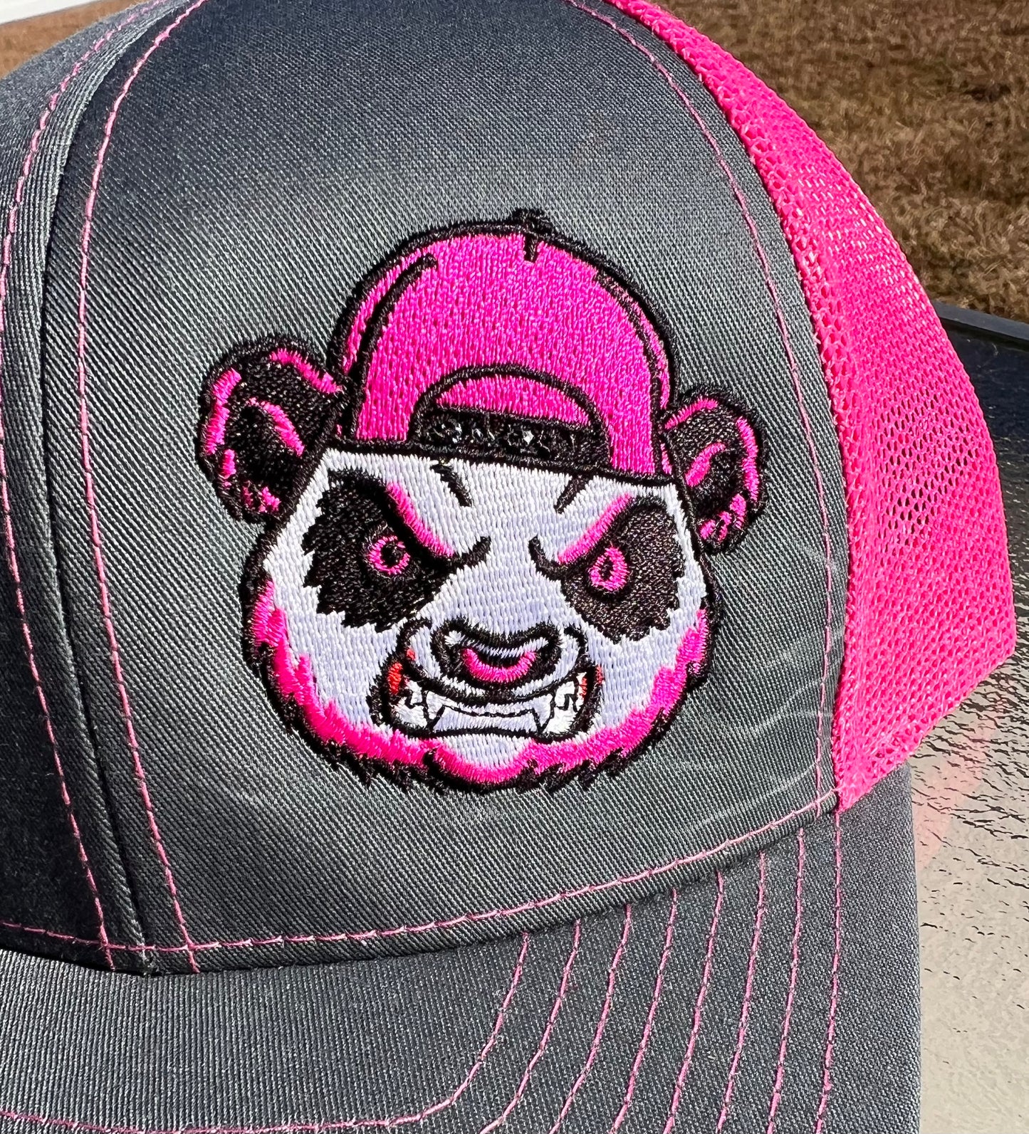 Gray and Pink Snap Back Hat