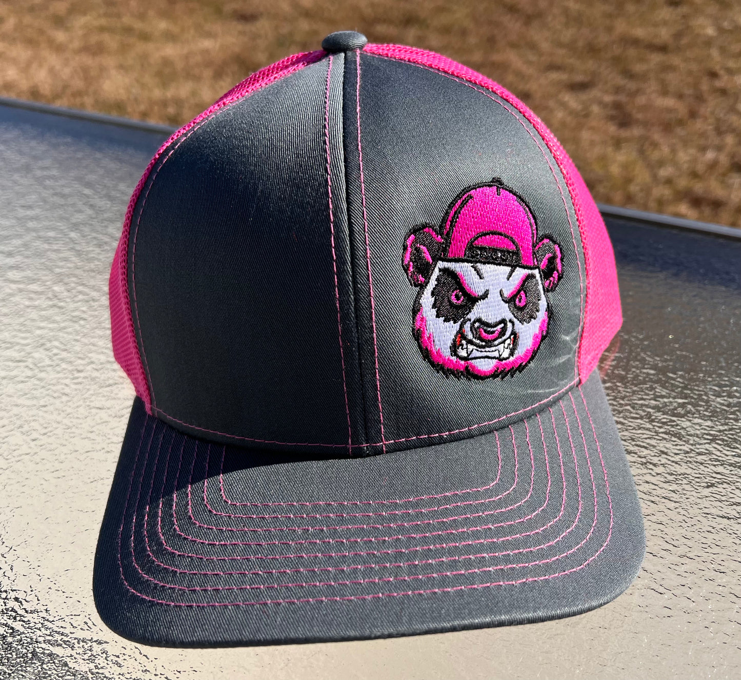 Gray and Pink Snap Back Hat