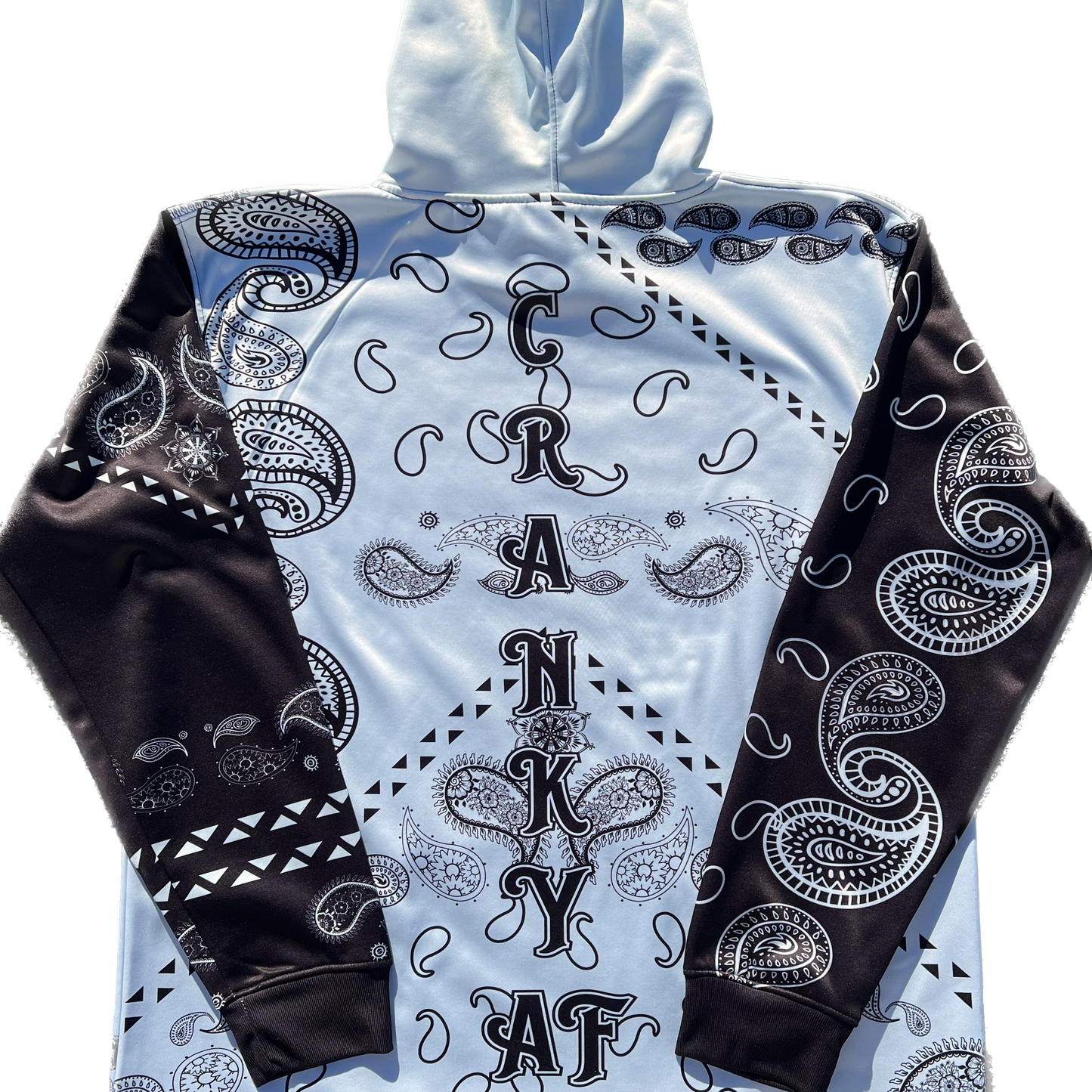 Ice Blue Paisley Unisex Fleece Hoodie