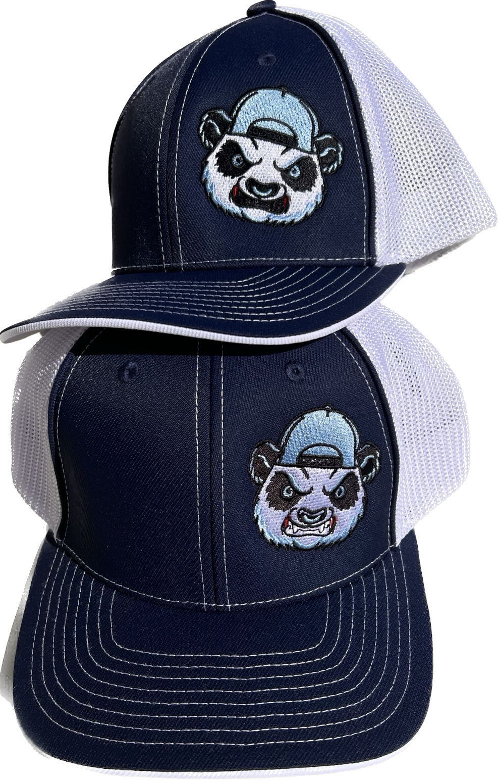 Navy and White Fitted Hat