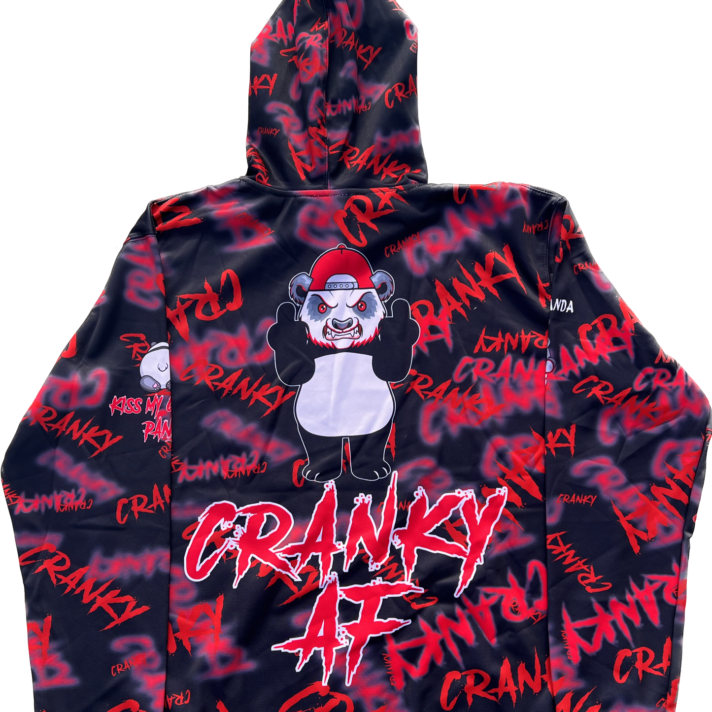 red and black stay cranky my friends fleece hoodie