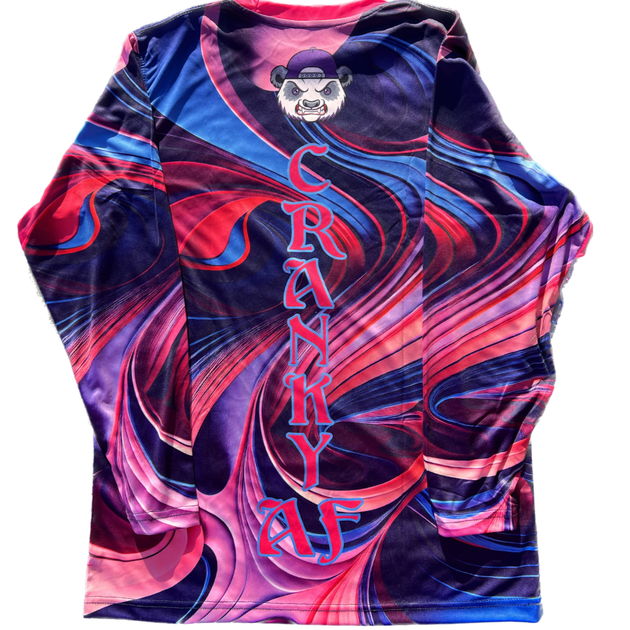 Pink & Blue Swirl Unisex Long Sleeve Jersey