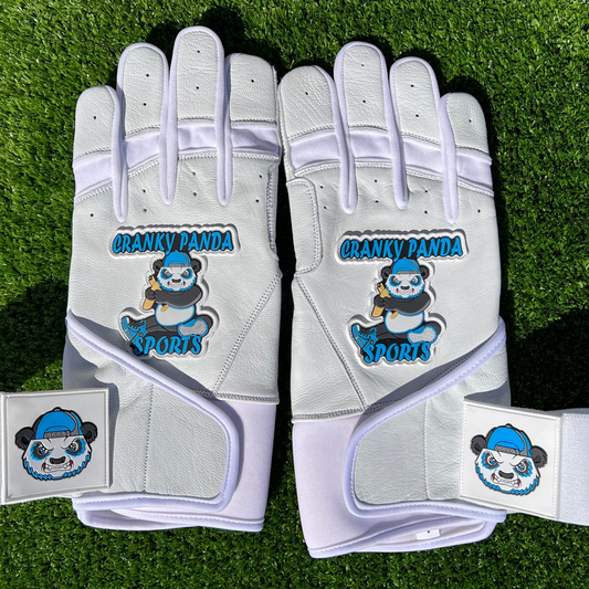 White Wide Cuff Batting Gloves