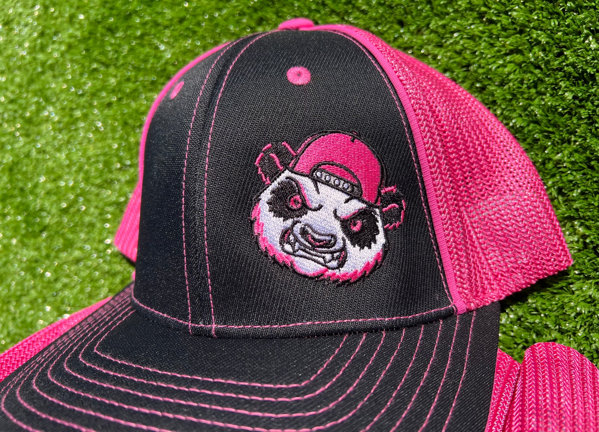 Black and Pink Fitted Hat