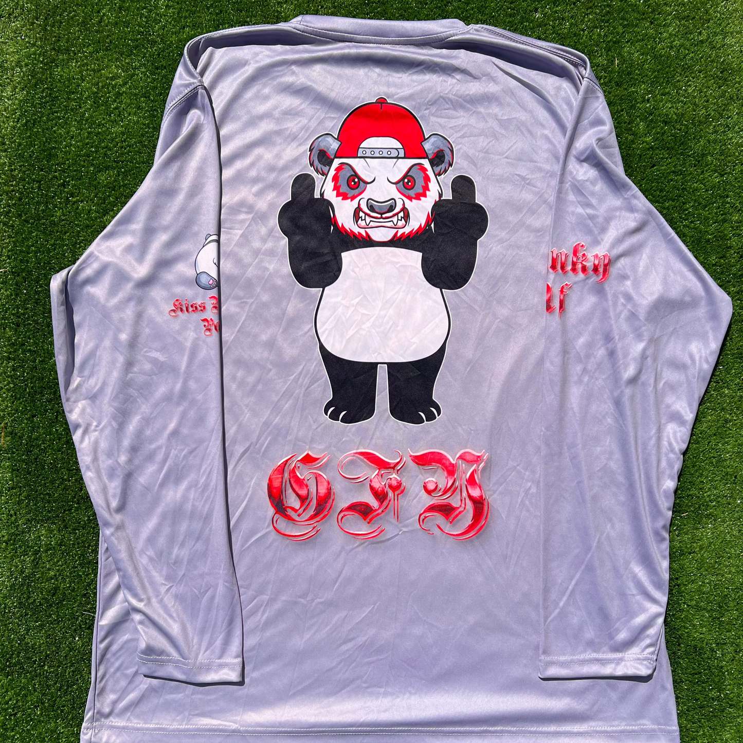 Gray and Red GFY Unisex Long Sleeve Jersey