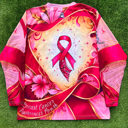 Stronger than Cancer Breast Cancer Awareness Long Sleeve Unisex Softball Jersey