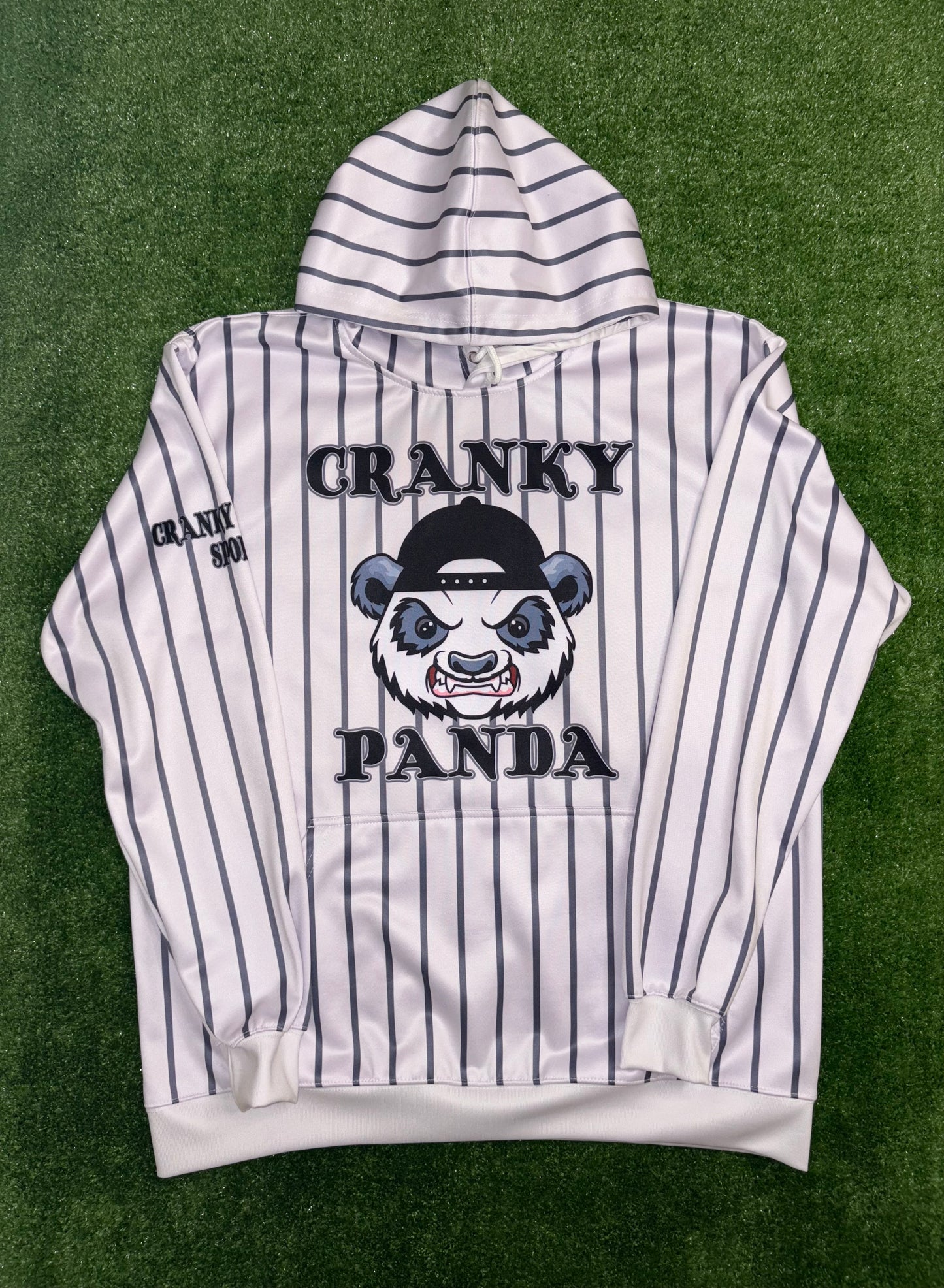 White Pinstripe Hoodie