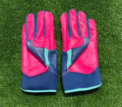 Navy Blue / Hot Pink Batting Gloves