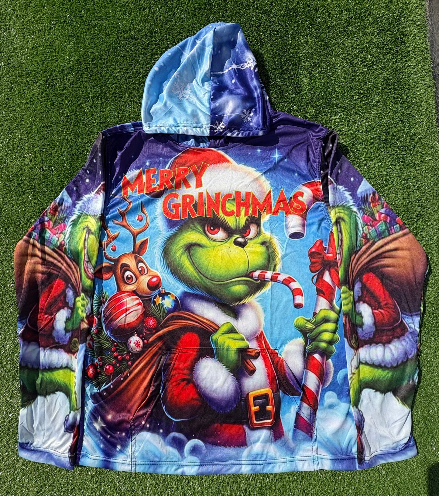 Merry Grinchmas  Unisex Long Sleeve hooded Jersey