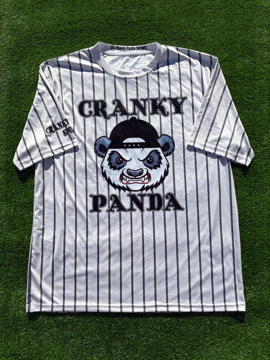 White Pinstripe softball jersey