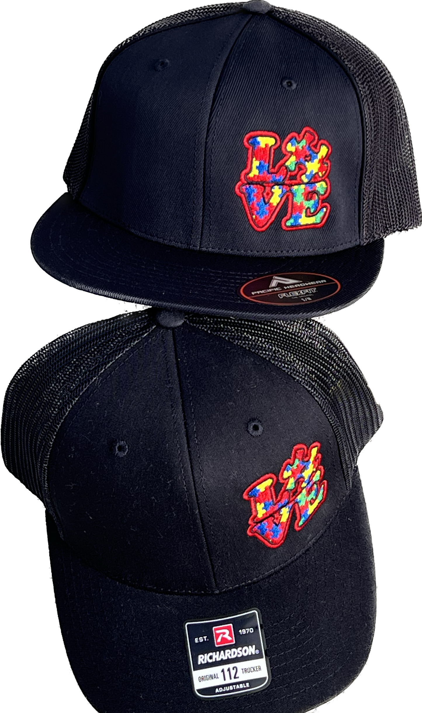 Black Autism Awareness Fitted Hat