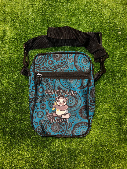 Black and Teal Paisley Sling Bag