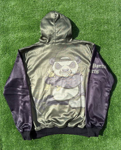 Olive Green CP Cranky Panda Unisex Fleece Hoodie
