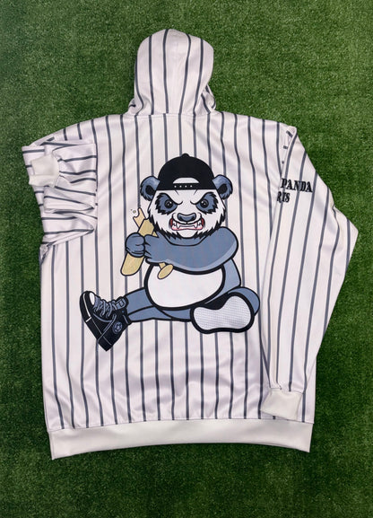 White Pinstripe Hoodie