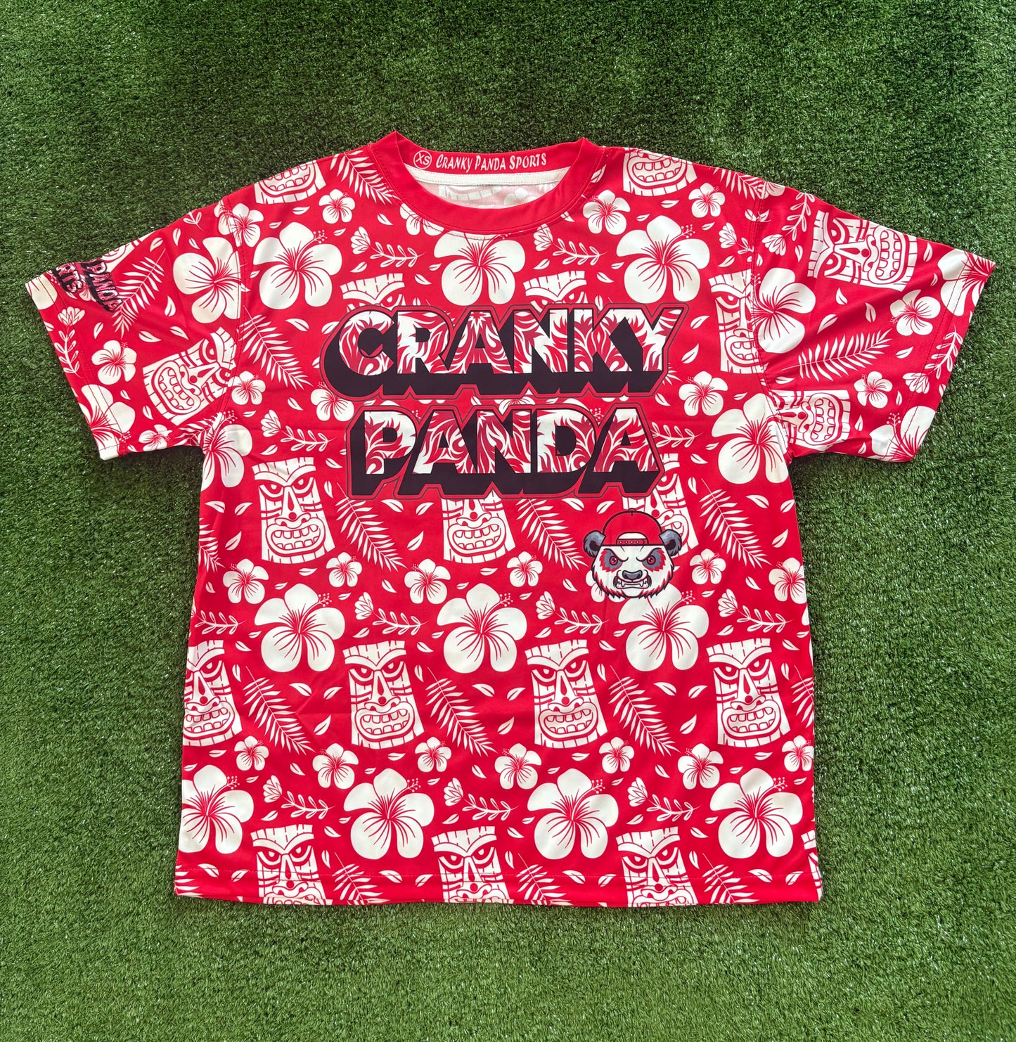 Red Tiki Beach style  Unisex Softball Jersey