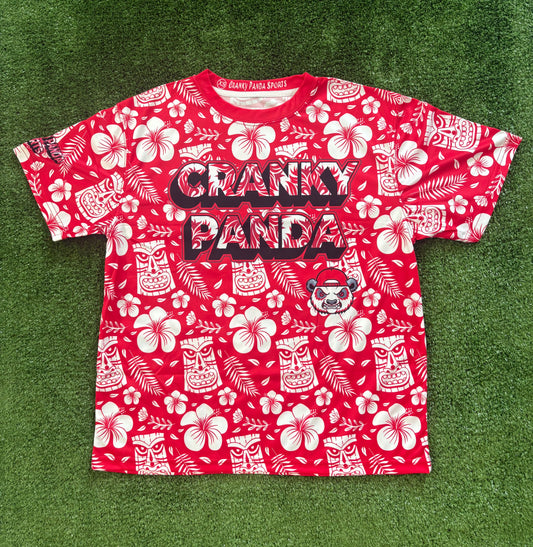 Red Tiki Beach style  Unisex Softball Jersey