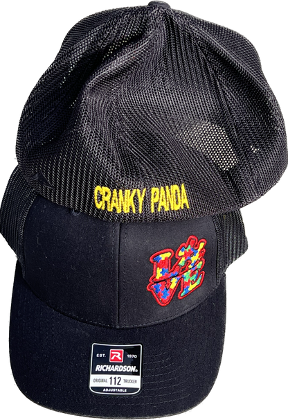 cranky panda sports autism awareness fitted hat