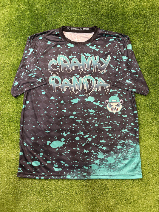 Graffiti  Black and Teal paint splatter Cosmic Unisex Softball Jersey