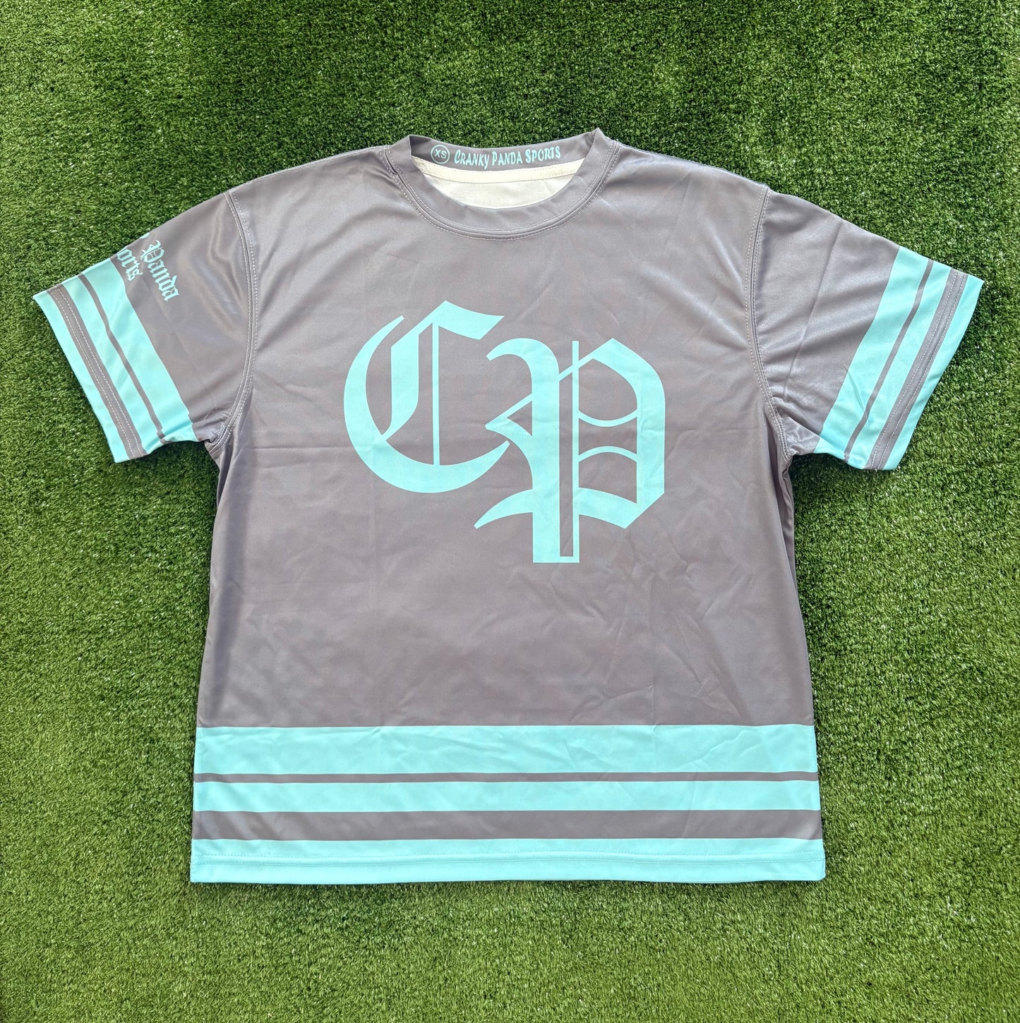 Gray and Tiffany Blue Unisex Softball Jersey