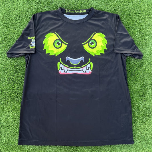 Black with Green Eyes Unisex Softball Jersey