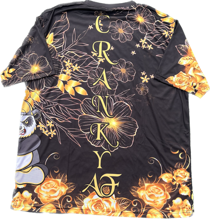 Black and Gold Flower Unisex Softball Jersey