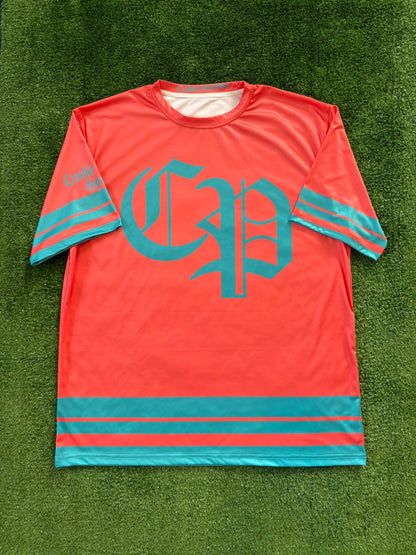 Coral and Tiffany Blue Unisex Softball Jersey