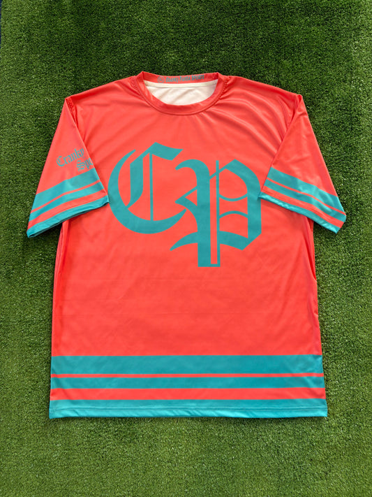 Coral and Tiffany Blue Unisex Softball Jersey